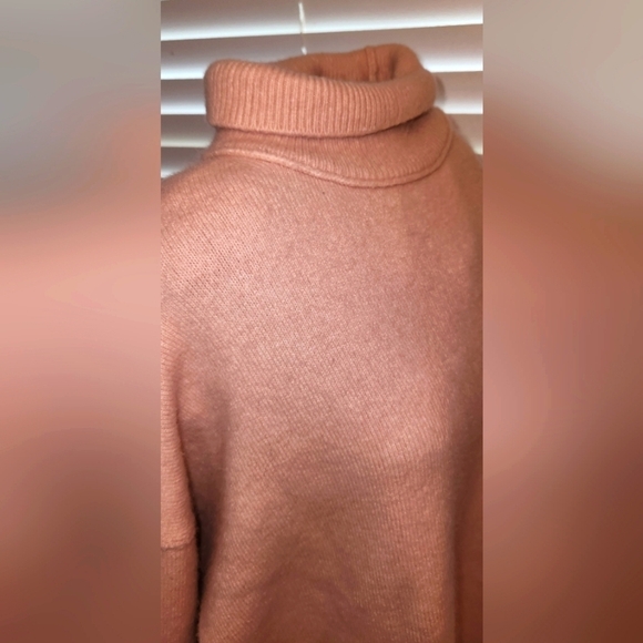Free People Afterglow Mock Neck Small Pink Wool Blend Sweater - Picture 3 of 7